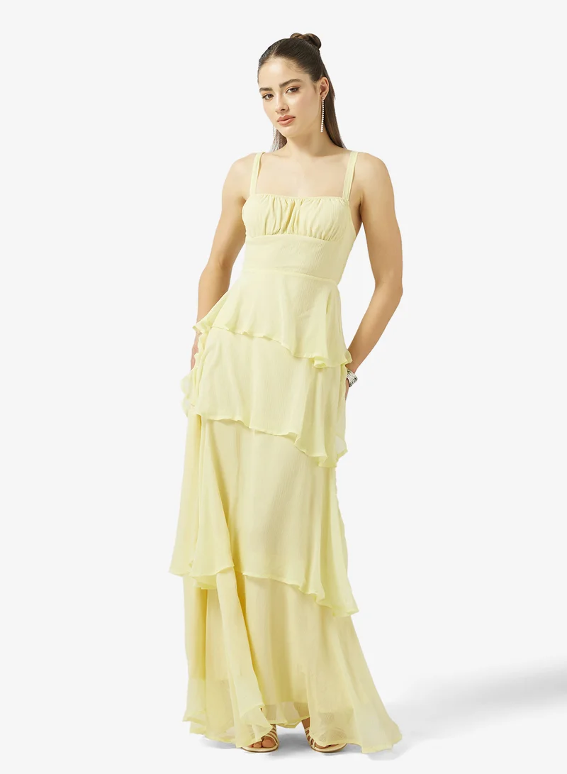 Ginger Strappy Corset Bodice Tiered Dress